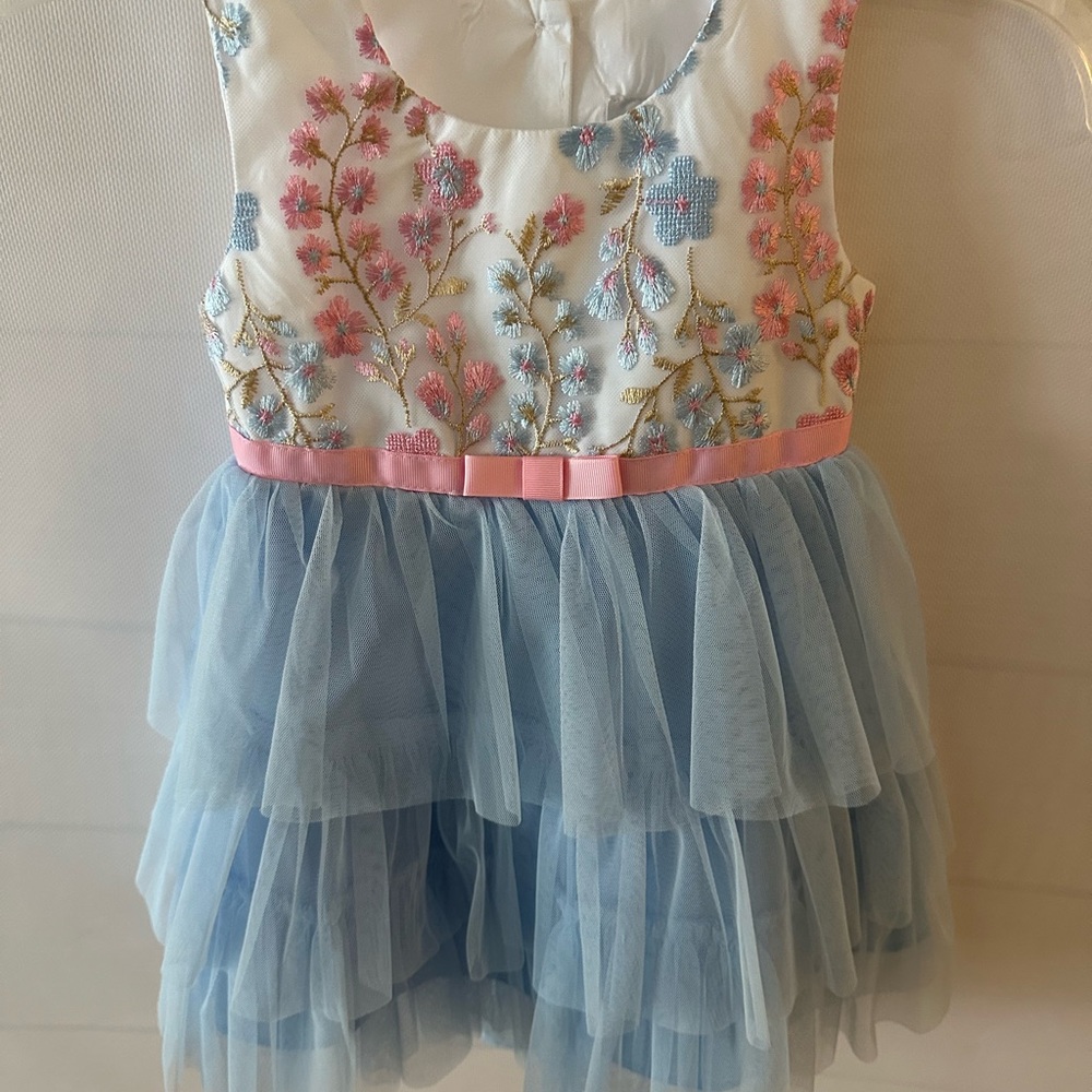 Jona Michelle Pastel Floral Embroidered Dress